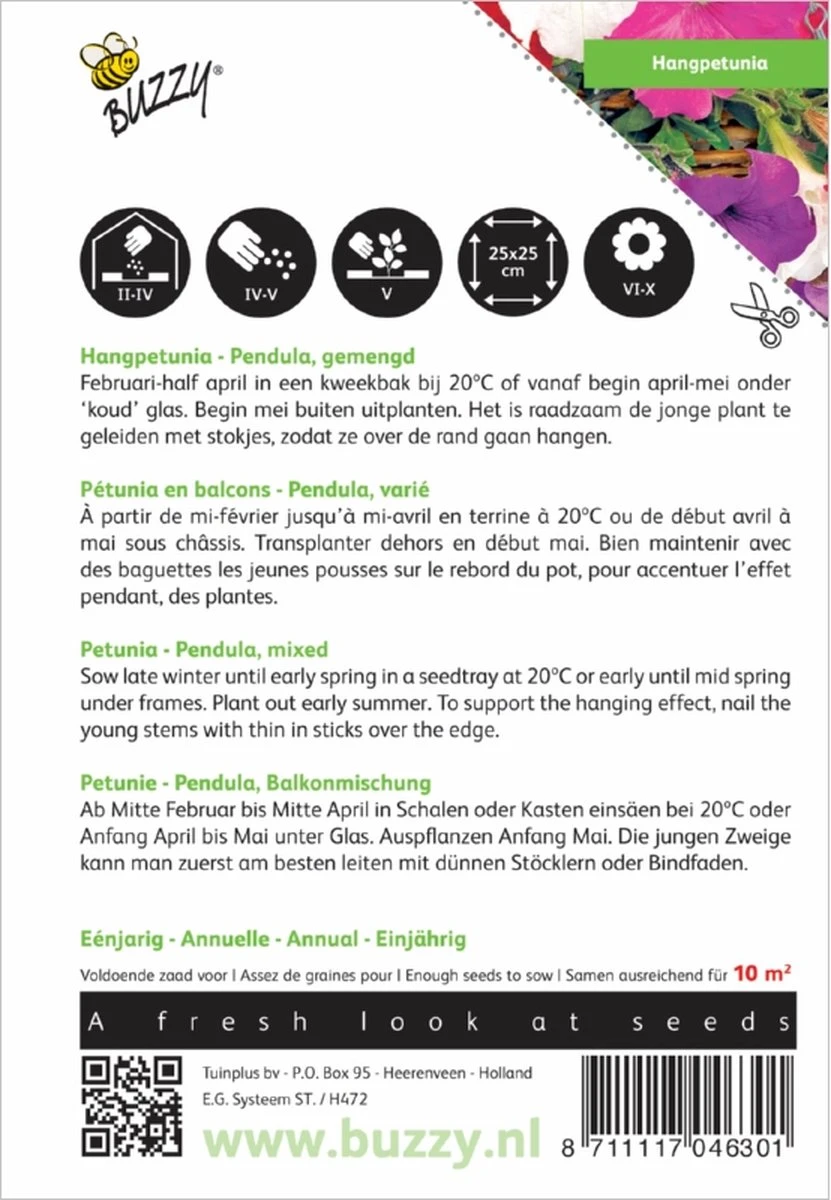 Buzzy Zaden - Hangpetunia - Petunia Pendula - Afbeelding 2
