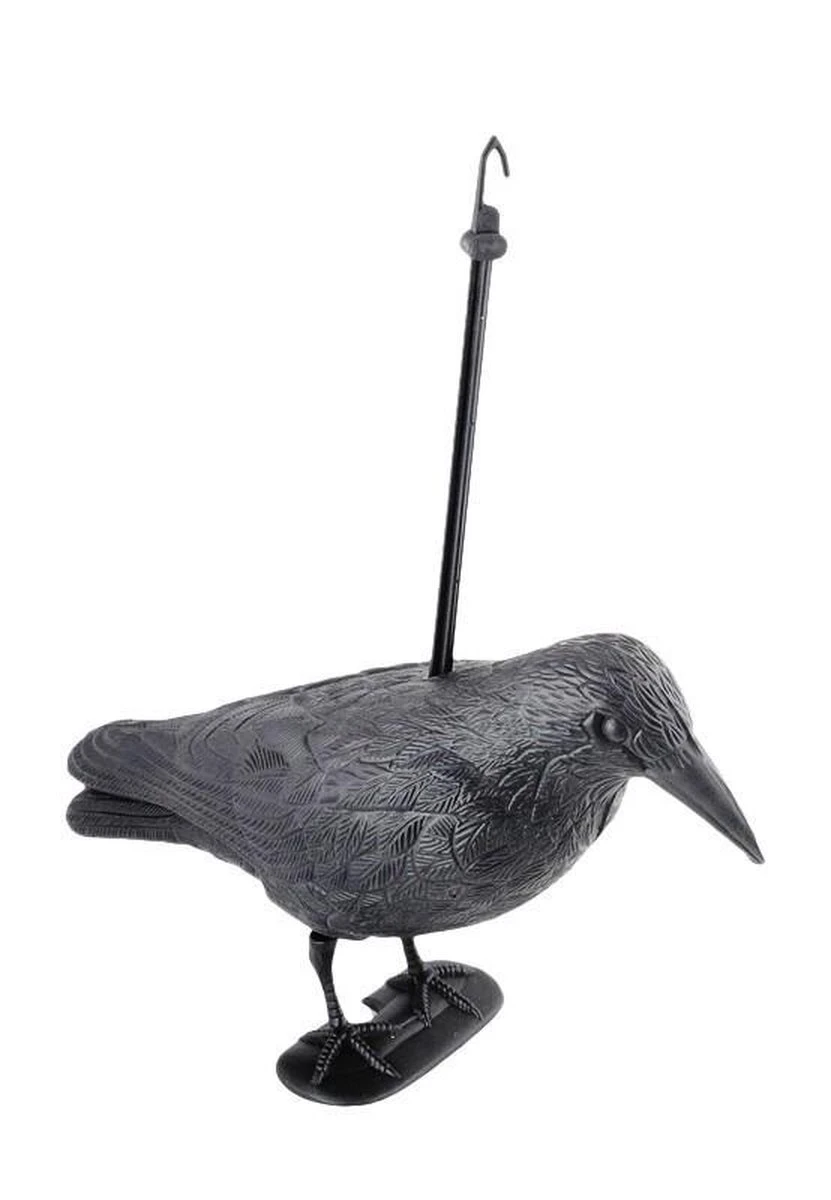 Merkloos XL Duivenverjager Nep Kraai / Raaf - Duiven Verschrikker Vogelverschrikker - Vogel Verjager - Afbeelding 2