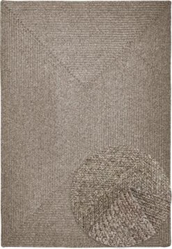 Vloerkleed Voor Binnen En Buiten - Omkeerbaar - Sisal Look - Weersbestendig - Woonkamer Balkon Keuken - Handgemaakt - Tuintapijt - Modern Boho Jute Stijl - Beige - 200cm X 300cm