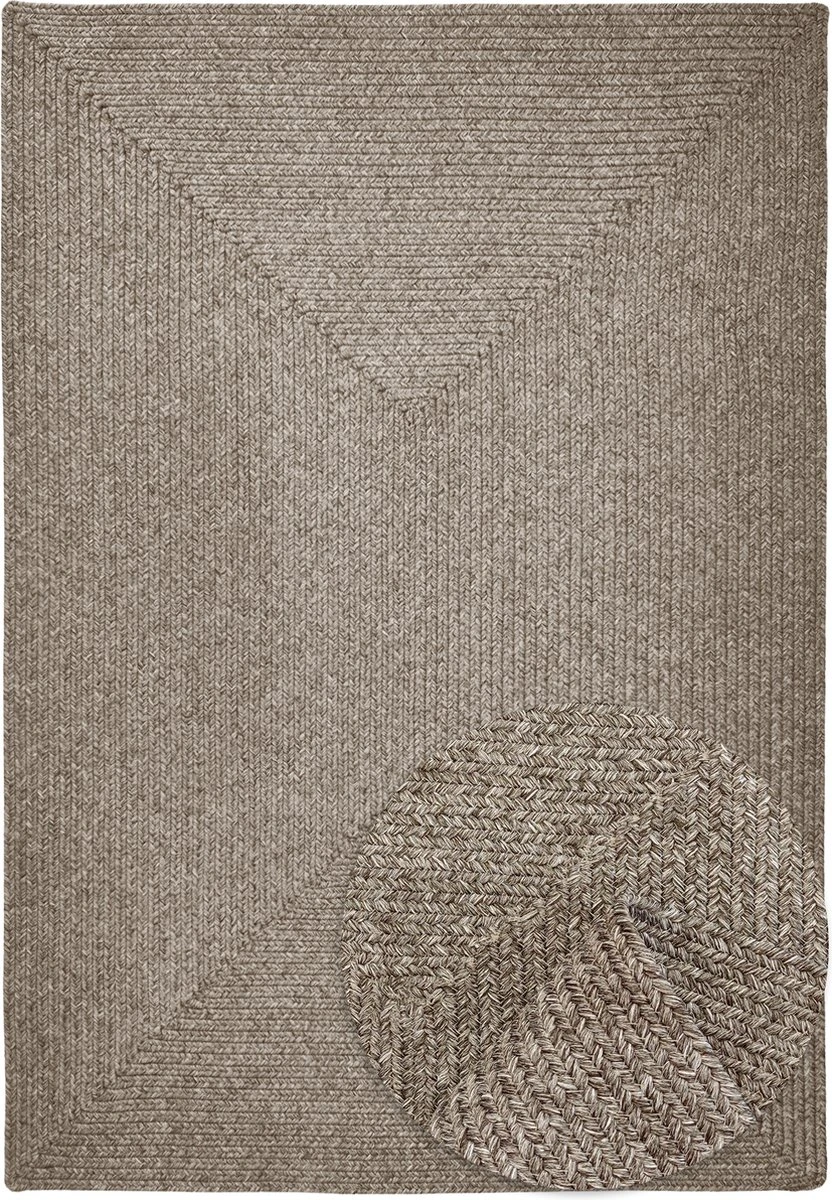 Vloerkleed Voor Binnen En Buiten - Omkeerbaar - Sisal Look - Weersbestendig - Woonkamer Balkon Keuken - Handgemaakt - Tuintapijt - Modern Boho Jute Stijl - Beige - 200cm X 300cm