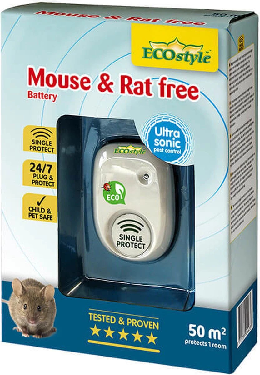 ECOstyle Mouse & Rat Free Tegen Muizen En Ratten - Ecologisch, Vriendelijk & Hyienisch - Veilig Voor Kinderen En Huisdieren - 30 + 30 M² - Voor 2 Kamers - Afbeelding 8