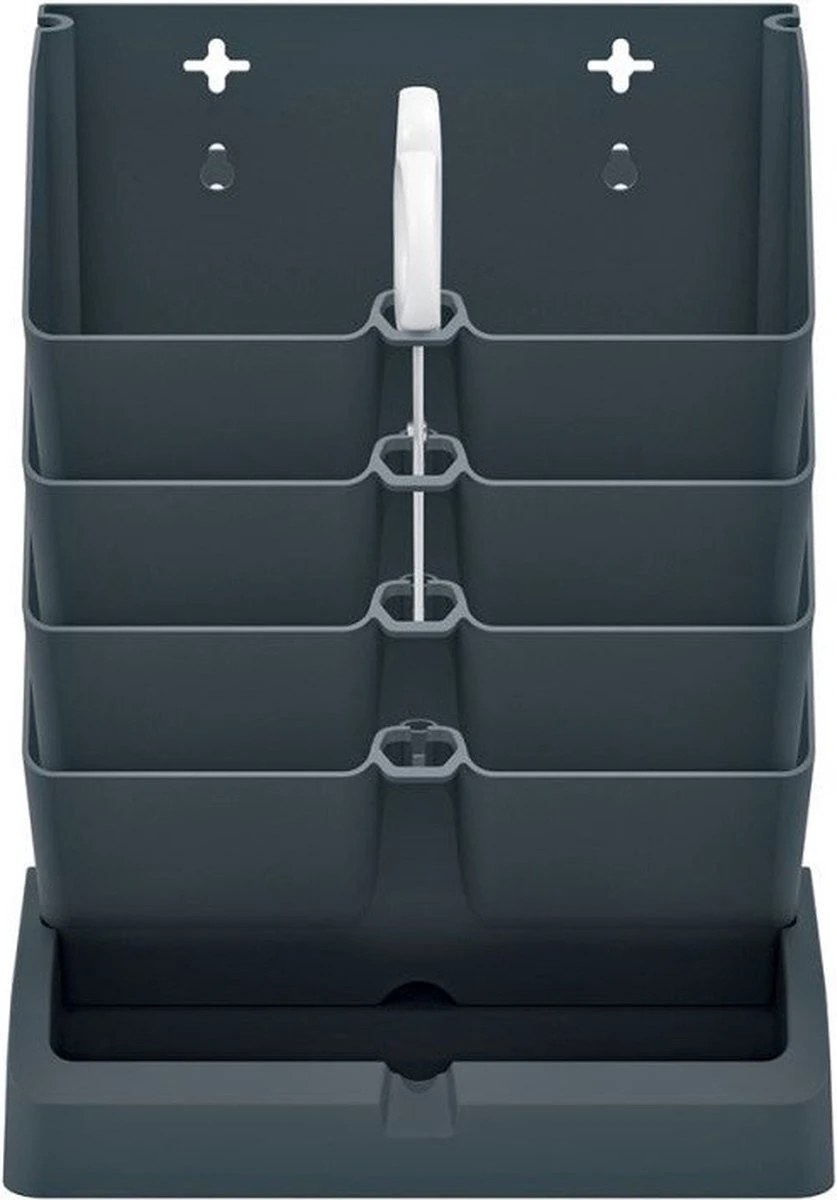 Prosperplast Verticale Kruidentuin Kunststof - Staand/hangend - Modulair - Antraciet Grijs - L 20 X B 11 X H 48 Cm - Incl. Kruidenschaar - Afbeelding 2