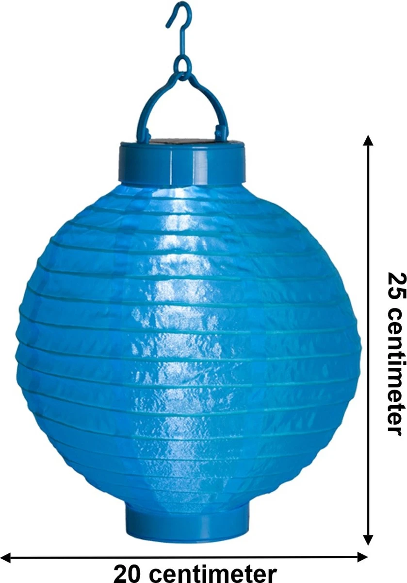LED Solar - Tuin Lampion - Chinese Lampion - Feestballonnen - Solar Lantaarn - Ø 20 Cm Nylon - 6 Stuks - Afbeelding 3