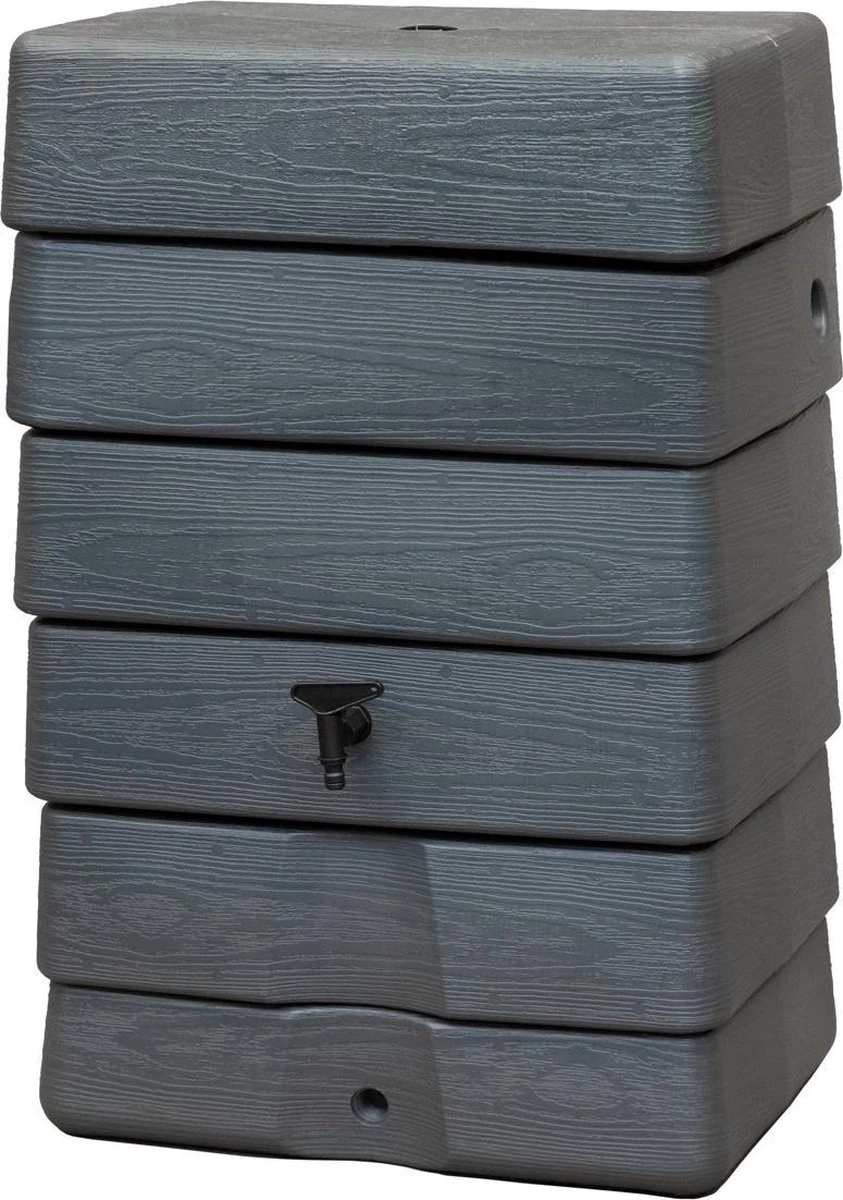 Antraciet Muurtank 168L | Rechthoekige Regenton | Compleet Met Accessoires - Afbeelding 2