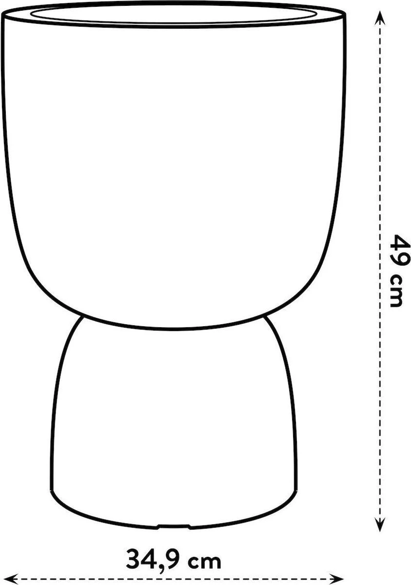 Elho Pure Coupe 35 - Bloempot Voor Binnen & Buiten - Ø 34.9 X H 49.0 Cm - Zwart/Zwart - Afbeelding 6