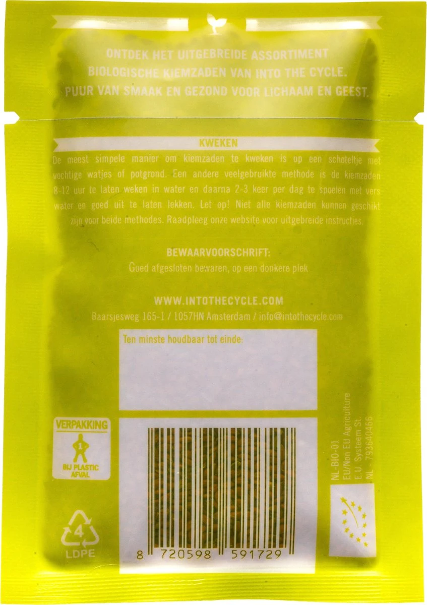 Into The Cycle Tuinkers Kiemzaden Biologisch 25 Gram Zakje NL-BIO-01 - Afbeelding 5