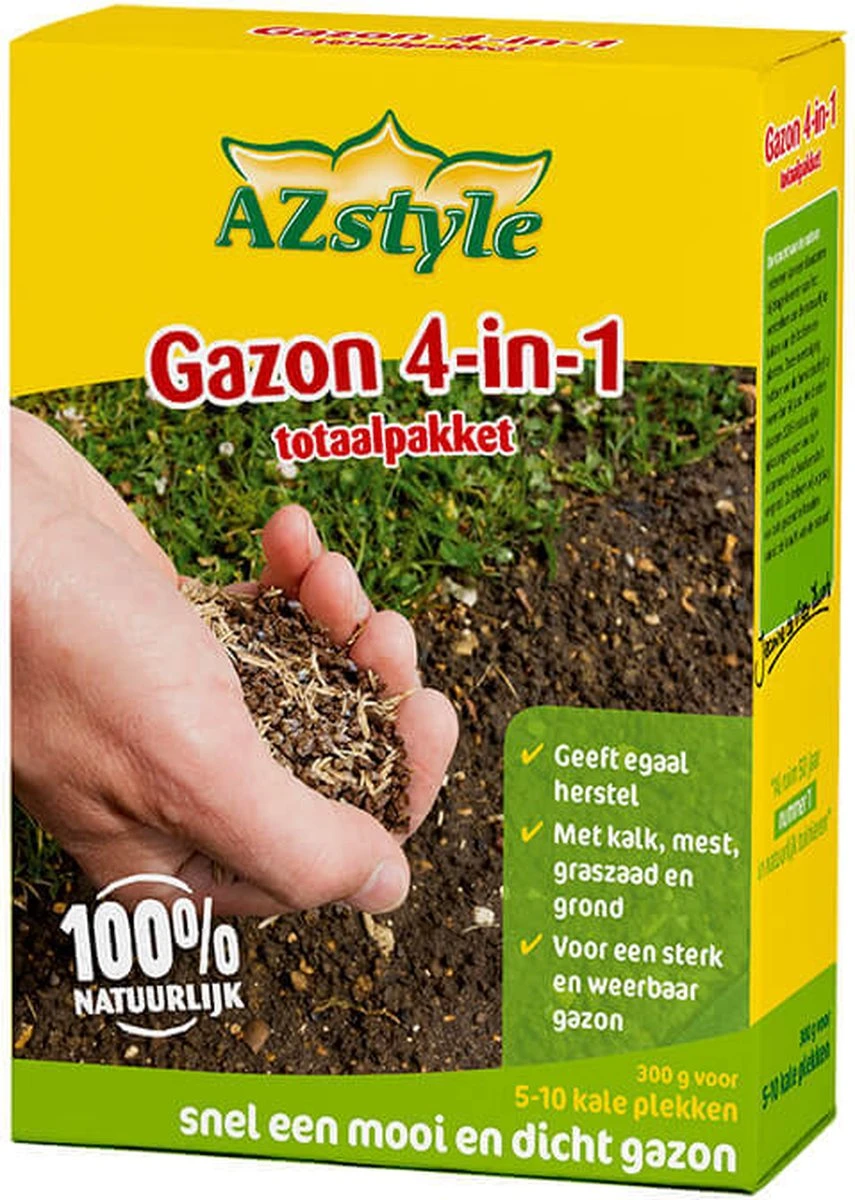 ECOstyle Gazon 4-in-1 Totaalpakket Met Kalk, Mest, Graszaad & Grond In Een Doos - Geeft Kale Plekken In Gras Egaal Herstel - 5- 10 Kale Plekken - 1 KG - Afbeelding 8