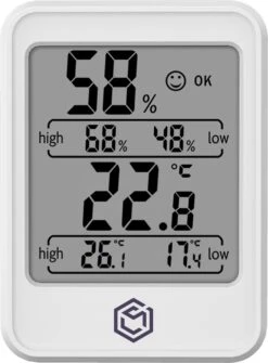 Ease Electronicz Hygrometer Min/Max - Luchtvochtigheidsmeter - Digitaal Weerstation - Vochtigheidsmeter - Thermometer Voor Binnen - Met Verlichting