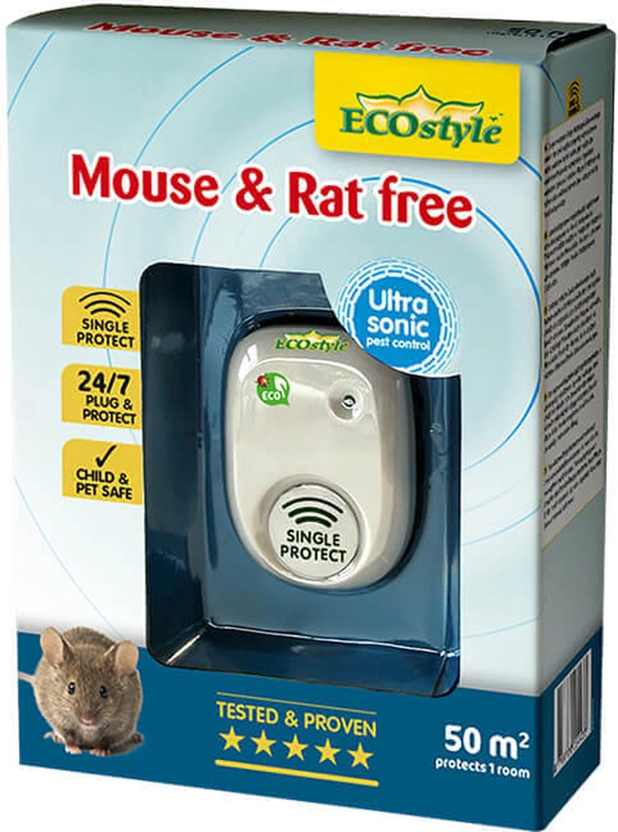 ECOstyle Mouse & Rat Free Tegen Muizen En Ratten - Ecologisch, Vriendelijk & Hyienisch - Veilig Voor Kinderen En Huisdieren - 30 + 30 M² - Voor 2 Kamers - Afbeelding 11