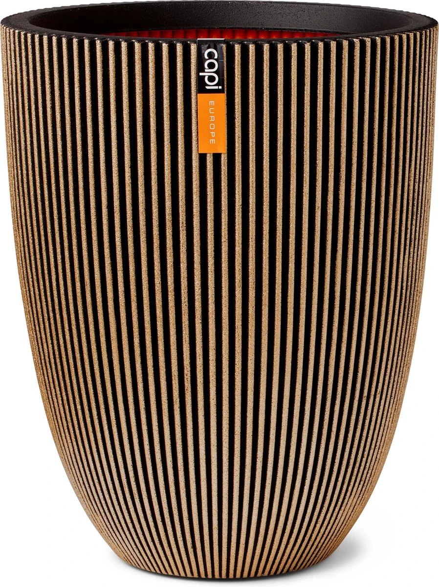 Capi Europe - Vaas Elegant Laag Groove NL - 34x46 - Goud - Voor Binnen En Buiten - KGVGB782