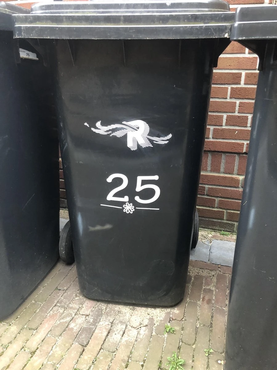 Klikosticker - Met Uw Huisnummer - Wit - Containerstickers - Kliko Sticker - 14 Cm X 9 Cm - Cijfersticker - Vuilnisbak Sticker - Afbeelding 3