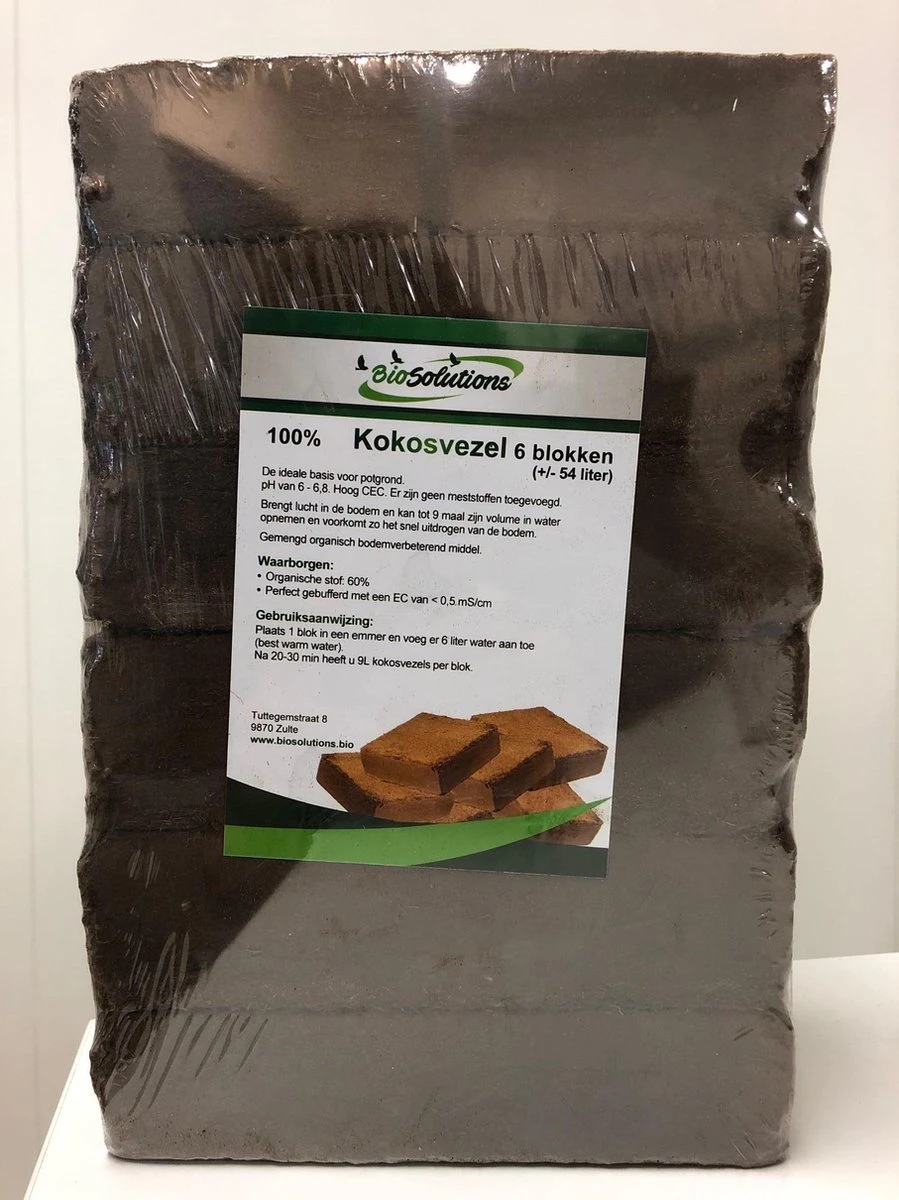 Kokosblokken - Geperste Kokosvezels - 6 Blokken Van 650 Gram Droog Geperst - Afbeelding 2