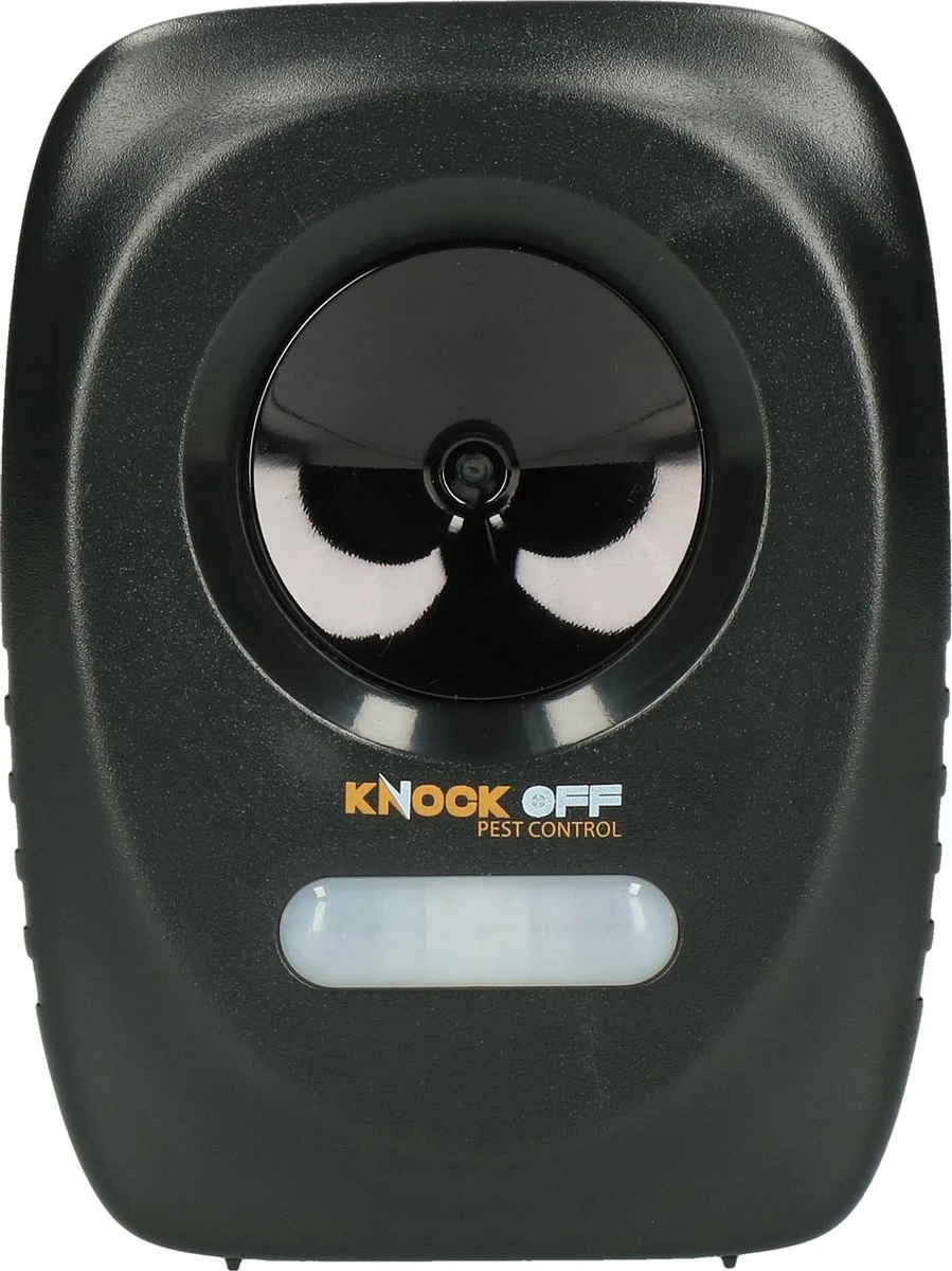 Knock Off Animal Repeller – Ultrasone Verjager – Dierenverjager – Kattenverjager – Ongedierteverjager – Op Batterijen – 300m2 Bereik – Verschillende Ultrasoon Instellingen