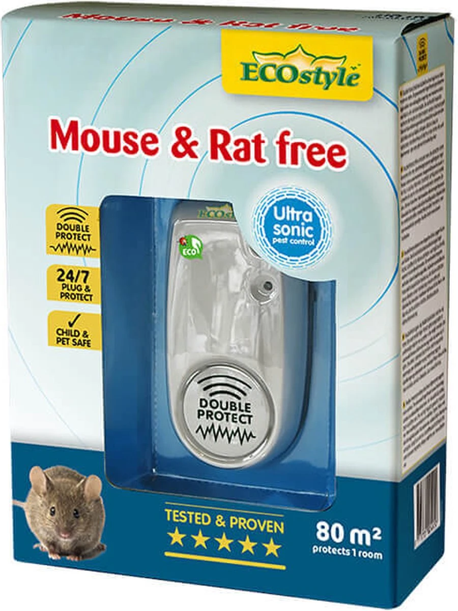 ECOstyle Mouse & Rat Free Tegen Muizen En Ratten - Ecologisch, Vriendelijk & Hyienisch - Veilig Voor Kinderen En Huisdieren - 30 + 30 M² - Voor 2 Kamers - Afbeelding 7