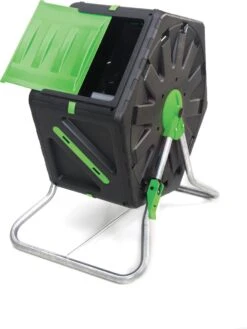 PALMAT® Professionele Compostmolen – Composter - Molen – Tuin En Huisafval - 70 Liter – Groen/Geel