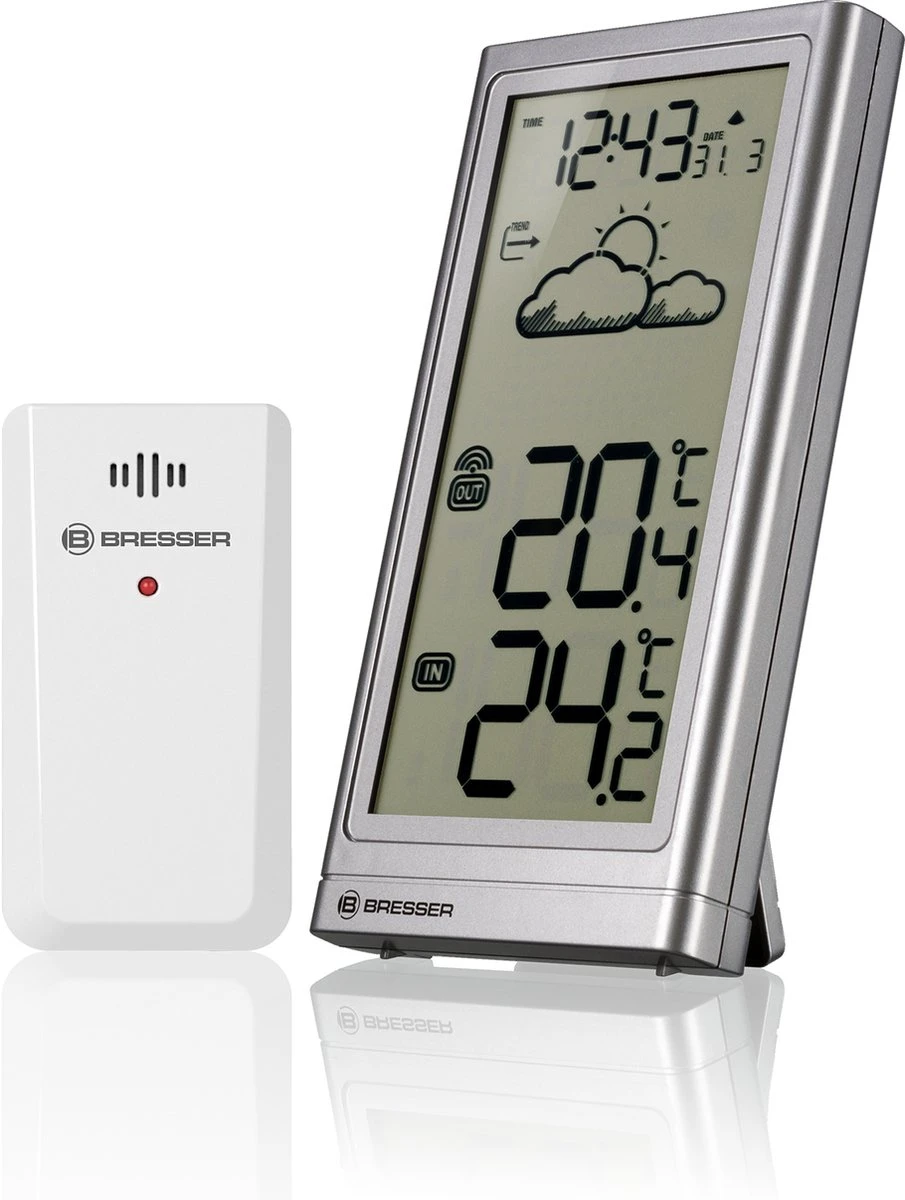Bresser Weerstation - Meteo Temp - Zilver - Draadloos - Voor Binnen & Buiten - Afbeelding 3