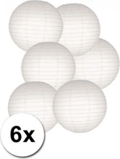 Merkloos Voordelig Lampionnen Pakket Wit 6x