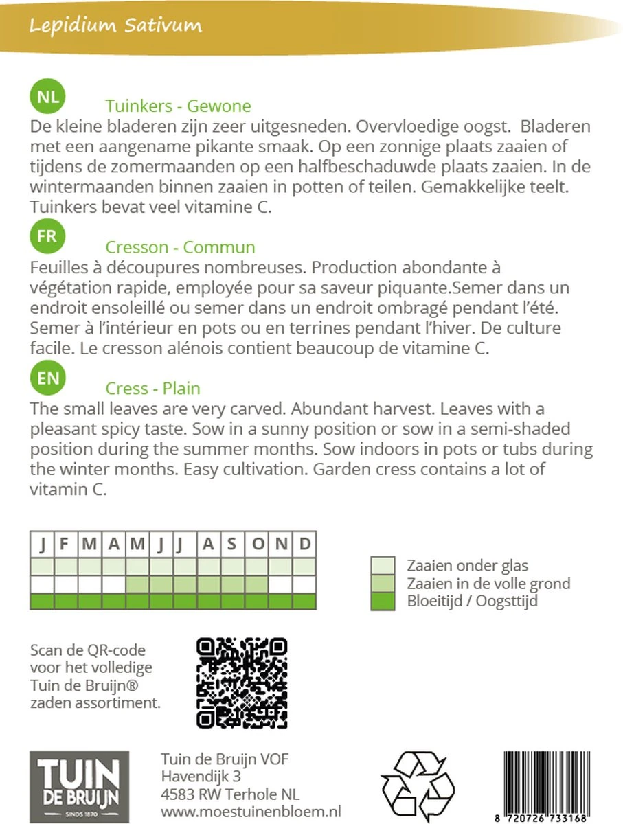 Tuin De Bruijn® Zaden - Tuinkers Alenois - Overvloedige Oogst - Afbeelding 2