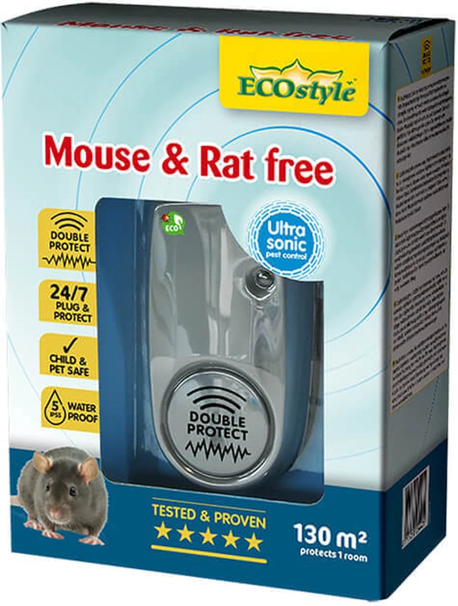 ECOstyle Mouse & Rat Free Tegen Muizen En Ratten - Ecologisch, Vriendelijk & Hyienisch - Veilig Voor Kinderen En Huisdieren - 30 + 30 M² - Voor 2 Kamers - Afbeelding 5