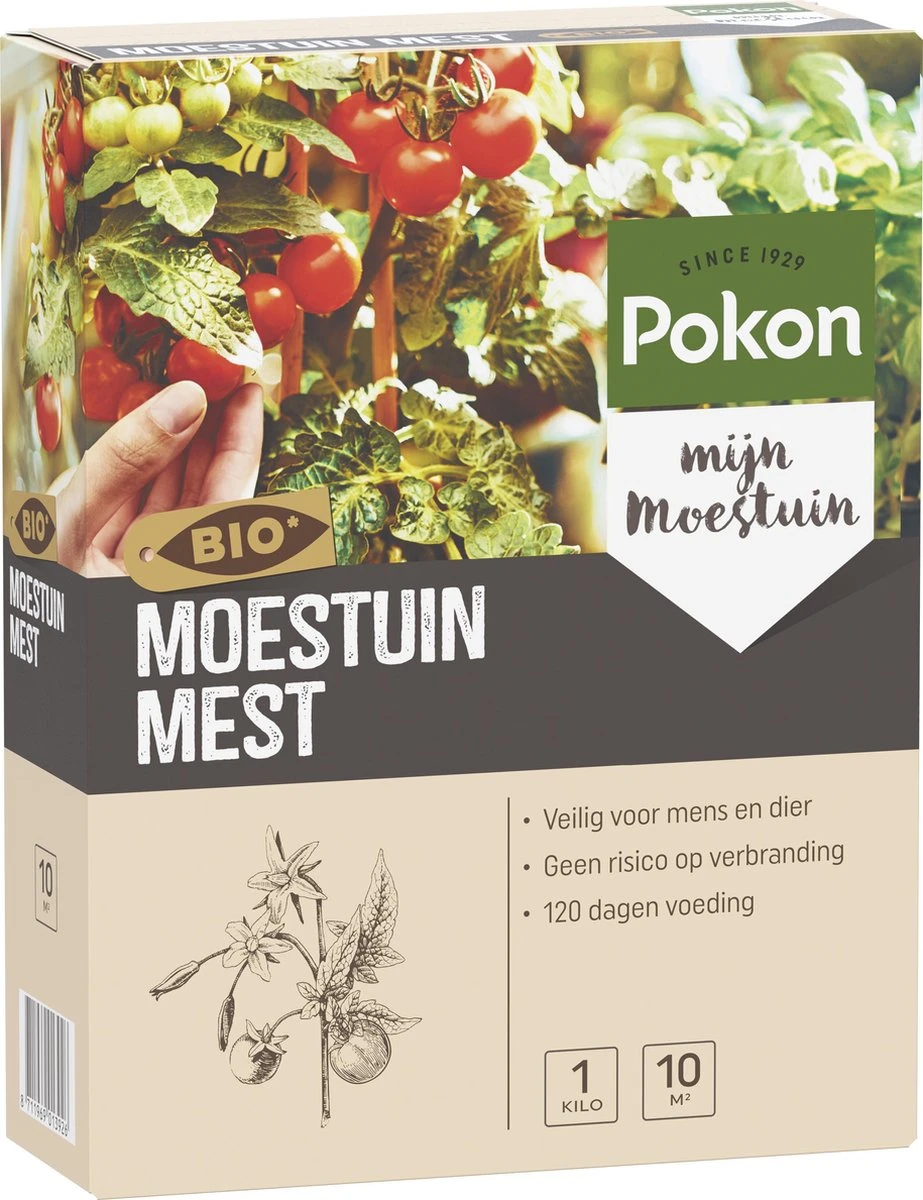 Pokon Bio Moestuin Mest - 1kg - Meststof (biologisch) - 120 Dagen Moestuinvoeding