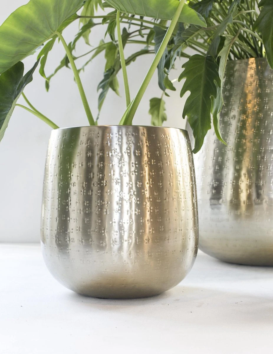 Gina Da - Bloempot - Karakter - Goud - Metaal - 15 Cm Hoog - Afbeelding 3