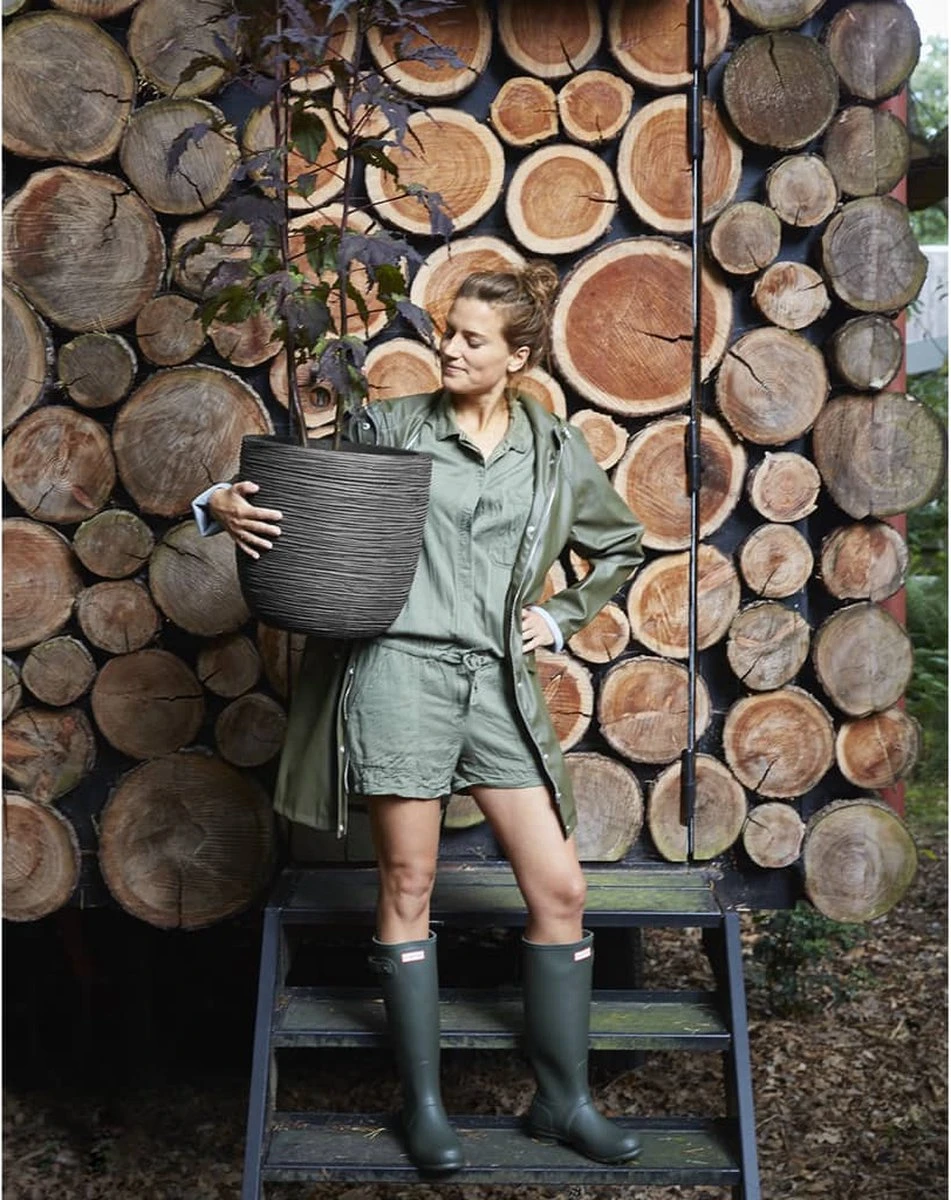 Capi Europe - Bloempot Bol Rib NL - 35x34 - Antraciet - Voor Binnen En Buiten - KOFZ932 - Afbeelding 2