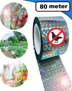 Summer Spark Vogel Afschrik Lint 80 Meter - Duivenverjager - Holografisch Vogelverjager - Vogelverschrikker – Reigerverschrikker – Duivenwering – Alternatief Voor Duivenpinnen En Vogelnet