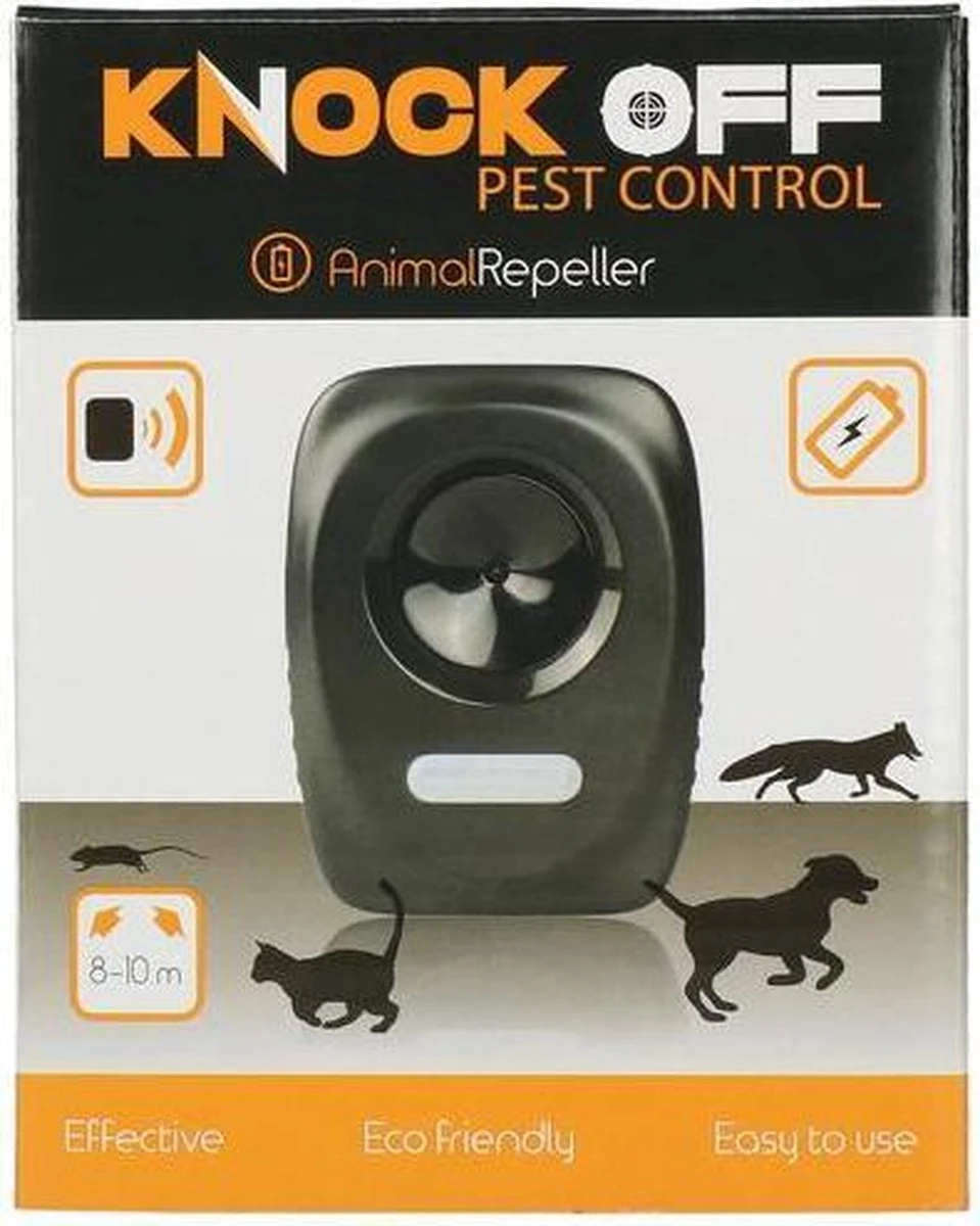 Knock Off Animal Repeller – Ultrasone Verjager – Dierenverjager – Kattenverjager – Ongedierteverjager – Op Batterijen – 300m2 Bereik – Verschillende Ultrasoon Instellingen - Afbeelding 12