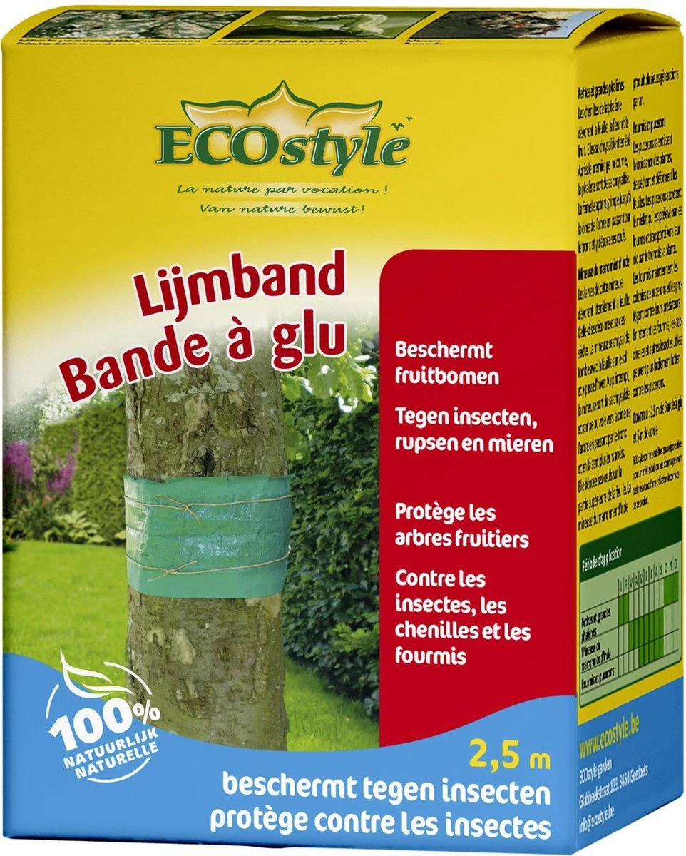 ECOstyle Lijmband Beschermt Tegen Schadelijke Insecten - Werkt Tegen Mieren, Wintervlinder, Bladluis En Meer - Weerbestendig - 2,5 M Lijmband & 6 M Touw - Afbeelding 10