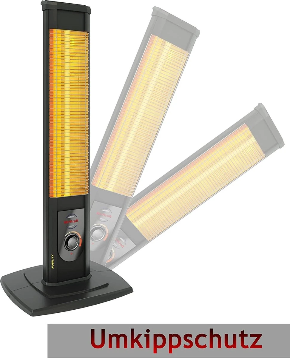 MirKraft - Infrarood Straalkachel - Terrasverwarmer-voor Binnen En Buiten - 2500W - ZWART - Afbeelding 10