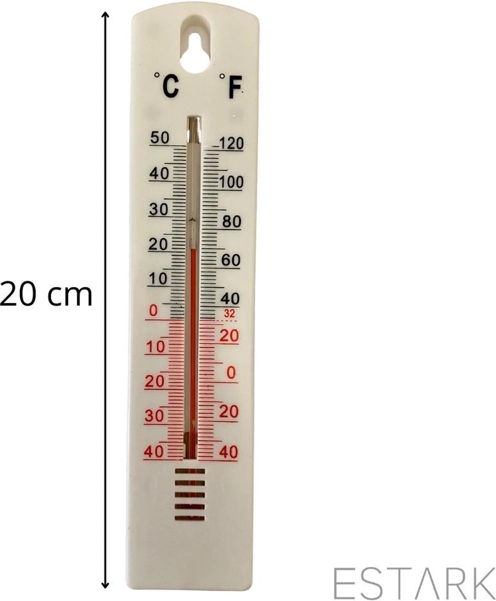 ESTARK® Thermometer - Buitenthermometer - Binnenthermometer - Metalen Binnen Buiten Thermometer - Wit - Thermometer Voor Aan Muur Gevel - Kwik - Draadloos - Min/Max - Muurthermometer - Kozijnthermometer - Temperatuurmeter - Thermometer Wit - Afbeelding 8