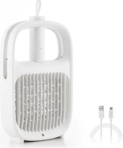 Fabula 2 In 1 Elektrische Vliegenmepper En Muggenlamp - Wespenverjager - Vliegenverjager Voor Op Tafel - Vliegenvanger - Oplaadbaar USB