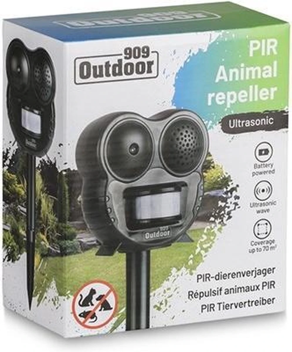 909 Outdoor - Ultrasone Dierenverjager - 4x AA-Alkalinebatterijen - 13,6 X 7,5 X 13 Cm - Afbeelding 7